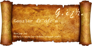 Geszler Ádám névjegykártya